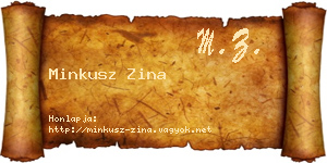 Minkusz Zina névjegykártya